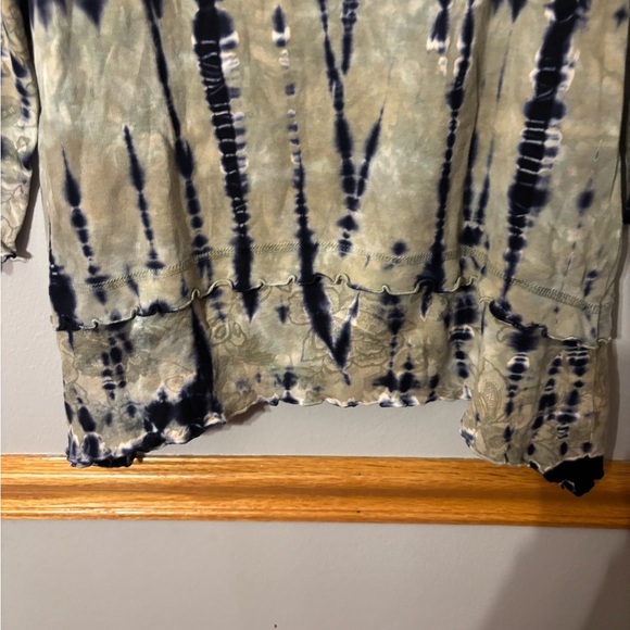 Vintage Glima 90's Y2K Blue Green Tie-Dye Long Sleeve Small 4 - Picture 5 of 7